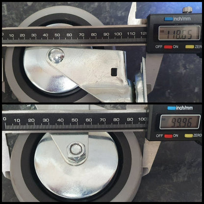 4 inch Wheel Swivel Trolley Caster Rubber with Brake 100mm On Plate 50kg Grey (Pack of 4 Wheels) Wheel FoneFunShop