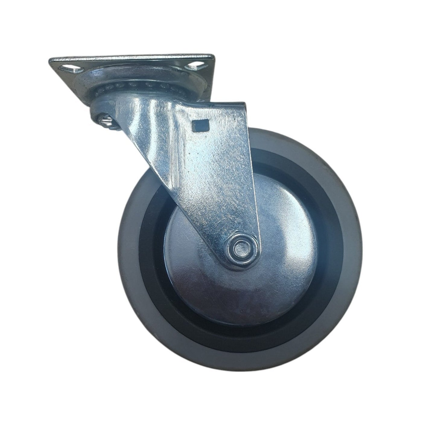 4 inch Wheel Swivel Trolley Caster Rubber 100mm On Plate 50kg Grey (Pack of 4 Wheels) Wheel FoneFunShop