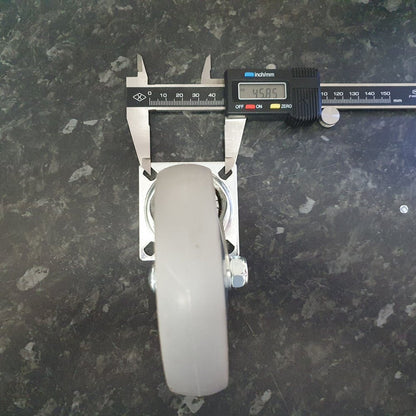4 inch Wheel Swivel Trolley Caster Rubber 100mm On Plate 50kg Grey (Pack of 4 Wheels) Wheel FoneFunShop