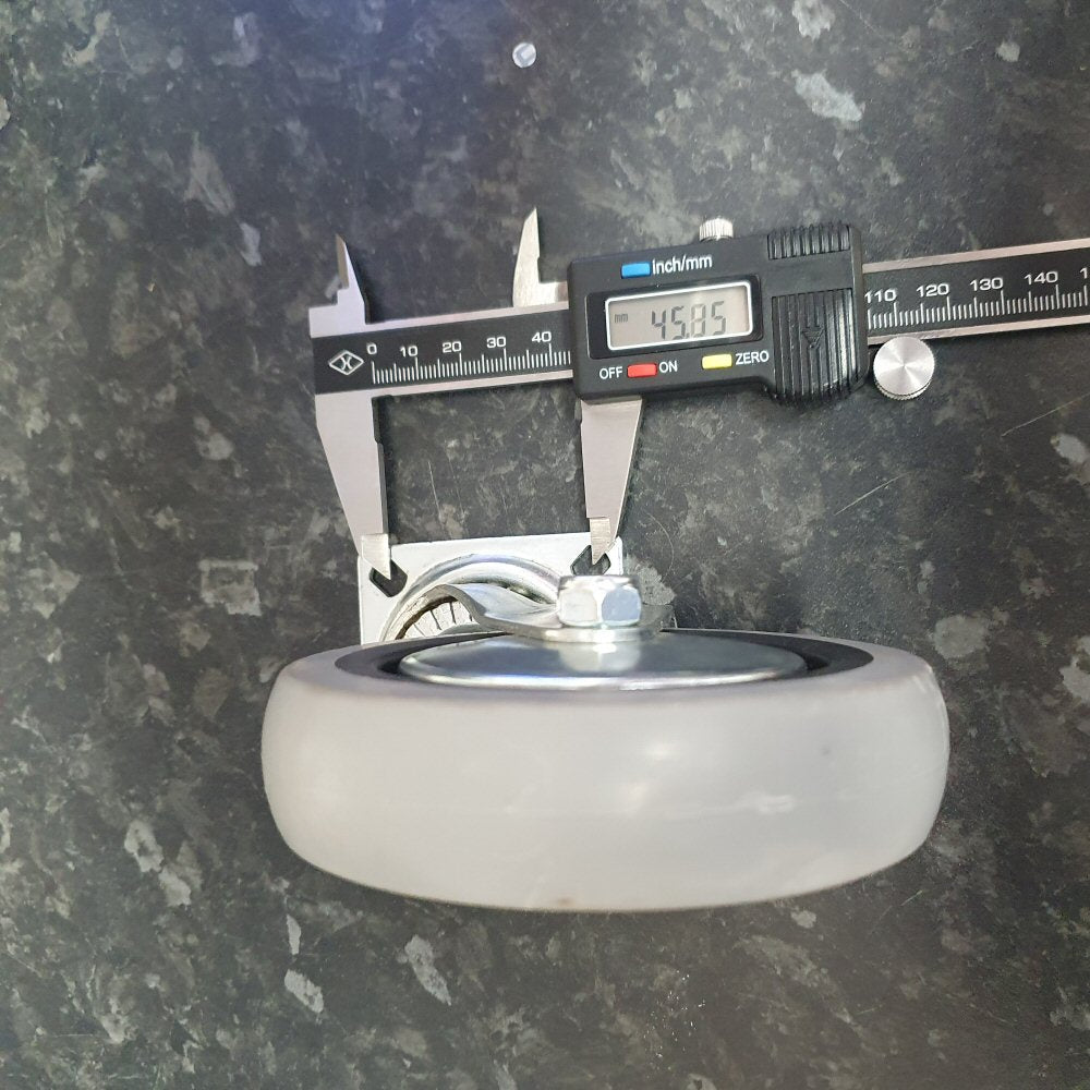 4 inch Wheel Swivel Trolley Caster Rubber 100mm On Plate 50kg Grey (Pack of 4 Wheels) Wheel FoneFunShop
