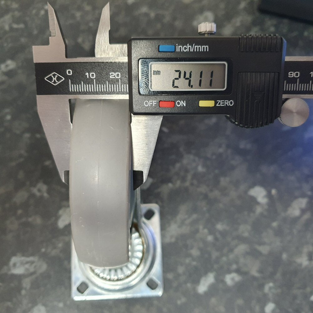 4 inch Wheel Swivel Trolley Caster Thermoplastic Rubber 100mm On Plate Grey Wheel FoneFunShop