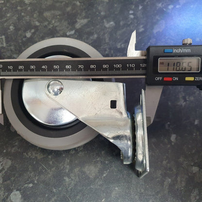 4 inch Wheel Swivel Trolley Caster Rubber 100mm On Plate 50kg Grey (Pack of 4 Wheels) Wheel FoneFunShop