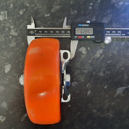 4 inch Wheel Fixed Trolley Caster Rubber 100mm on Plate Orange (Pack of 4) Wheel FoneFunShop