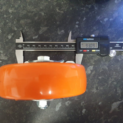 4 inch Wheel Fixed Trolley Caster Rubber 100mm on Plate Orange (Pack of 4) Wheel FoneFunShop