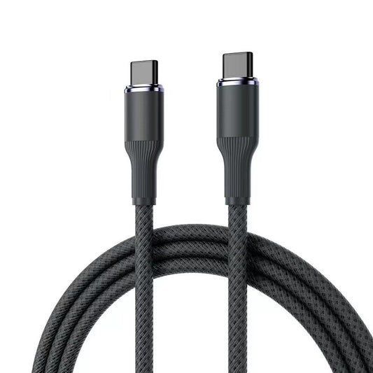 Type C to Type C 100W PD Fast Charge Braided Cable 1M Black Cable FoneFunShop