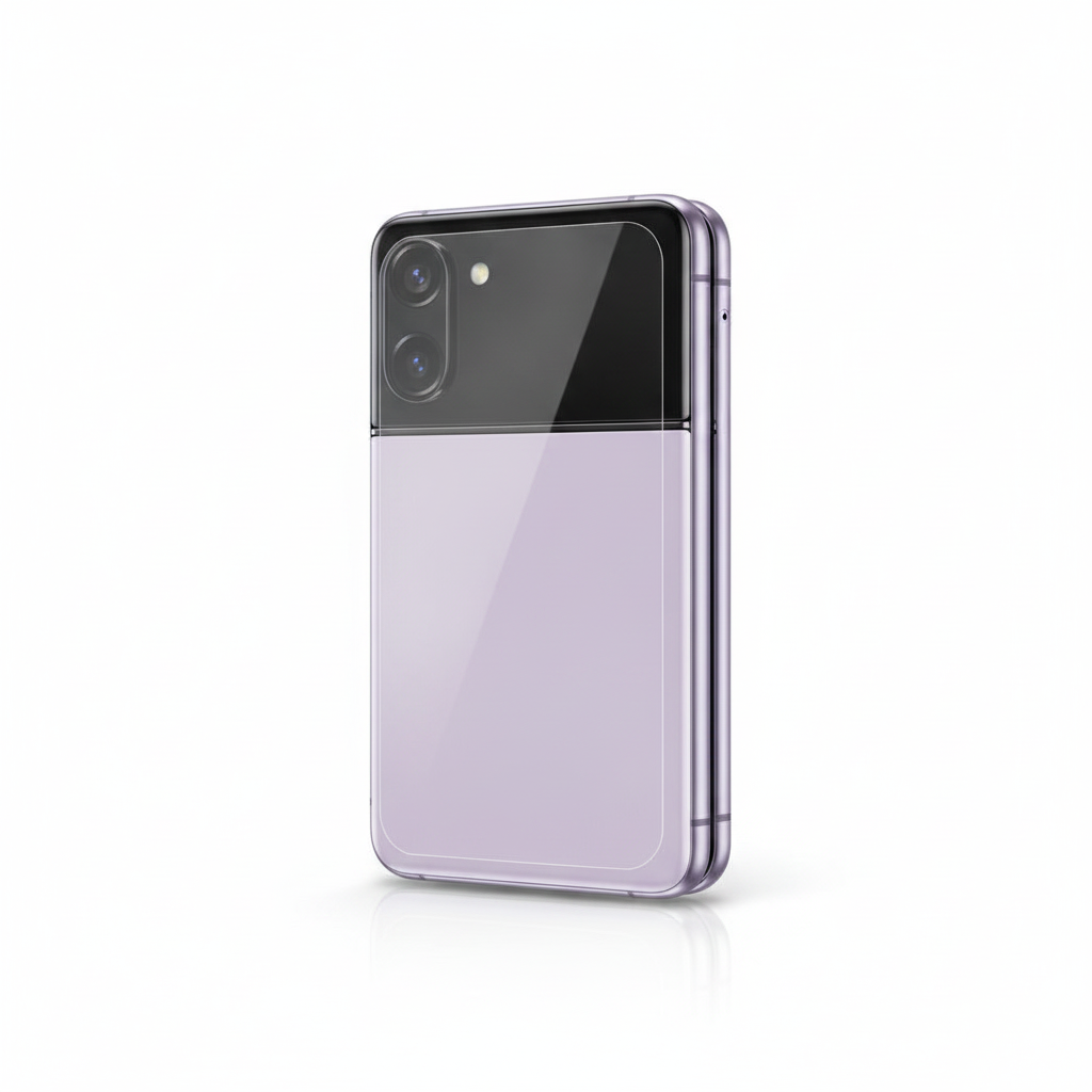 Clear hydrogel back film fitted on Samsung Galaxy Z Flip
