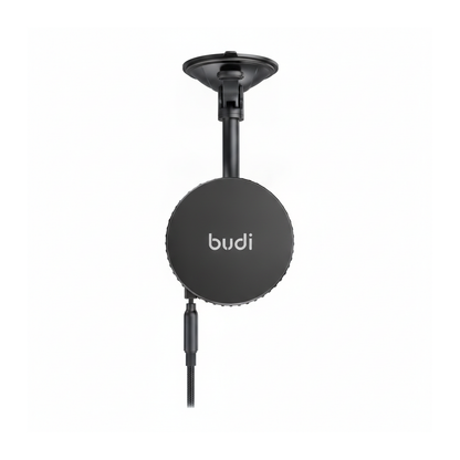 Budi Magnetic Wireless Car Charger Holder 15W Windscreen and Vent - front view