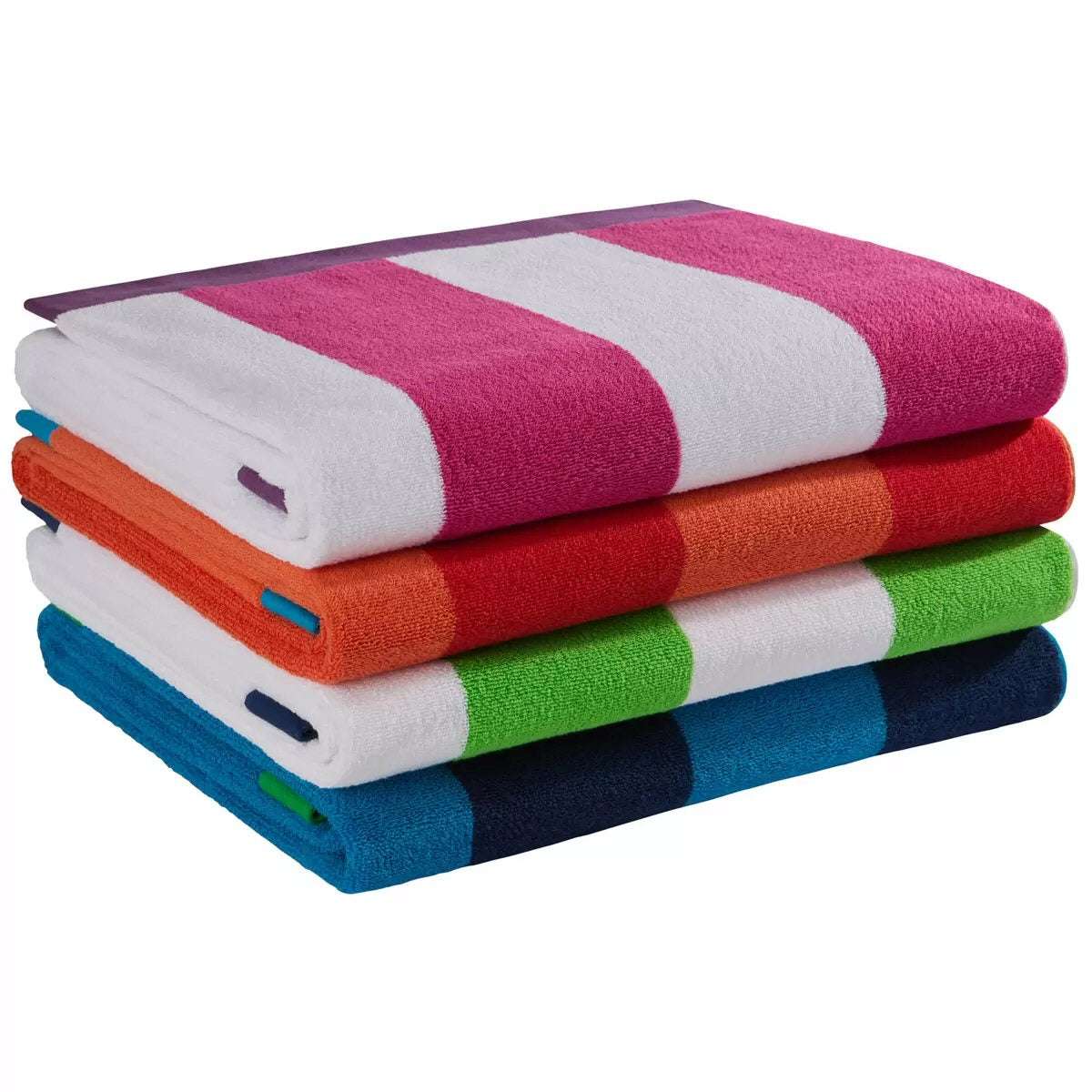 Large Beach Cabana Towel Oversized Striped Deckchair Design 91x172cm Red Towel FoneFunShop