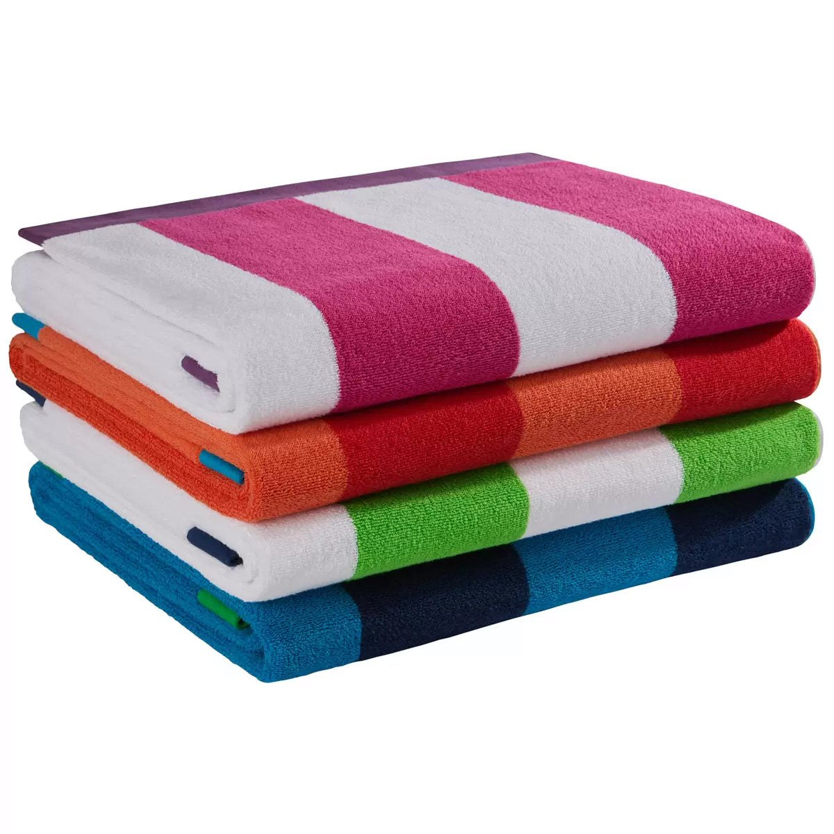 Large Beach Cabana Towel Oversized Striped Deckchair Design 91x172cm Blue Towel FoneFunShop