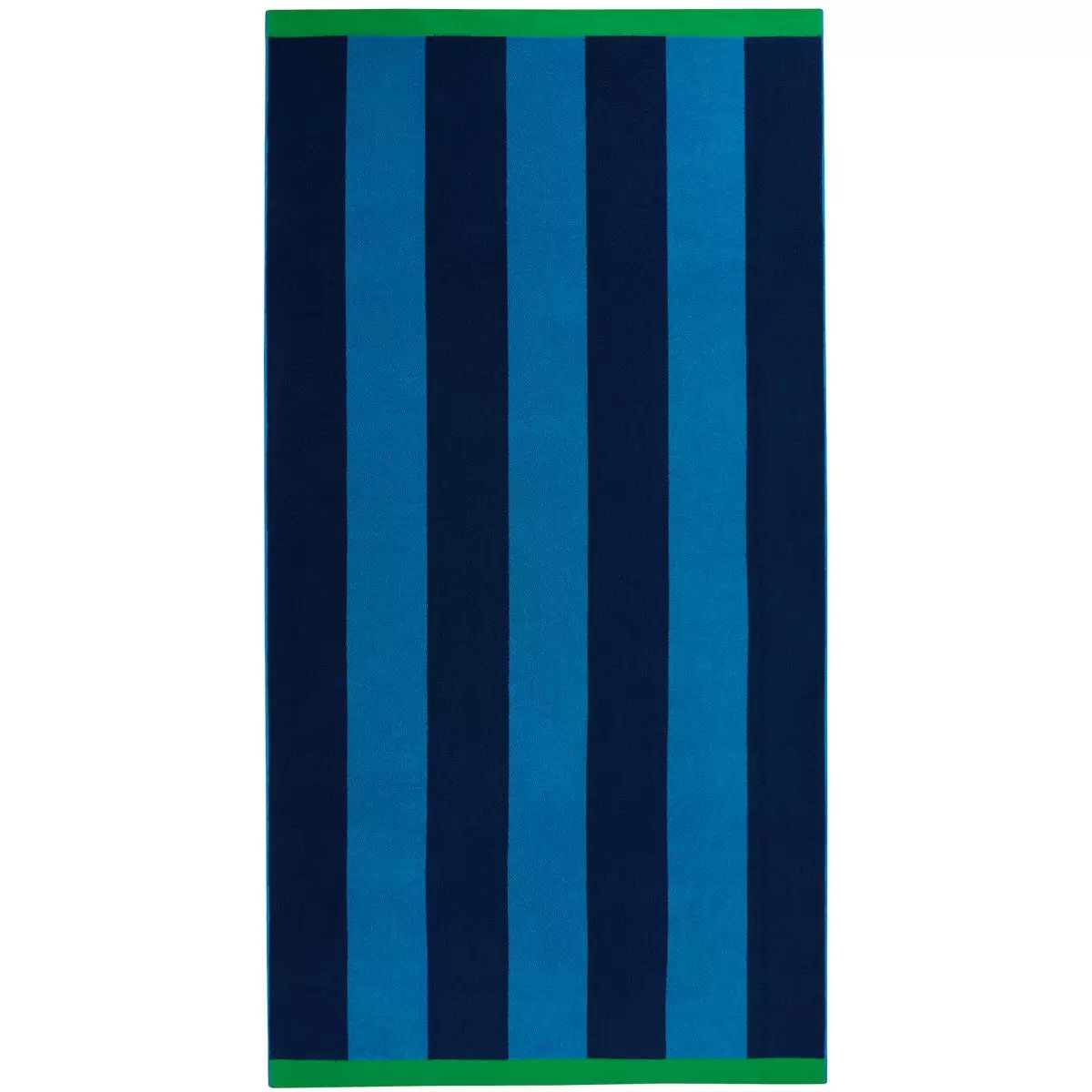 Large Beach Cabana Towel Oversized Striped Deckchair Design 91x172cm Blue Towel FoneFunShop