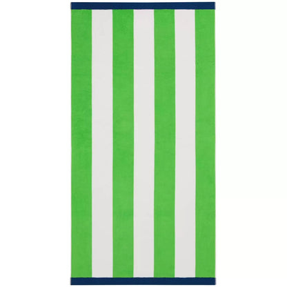 Large Beach Cabana Towel Oversized Striped Deckchair Design 91x172cm Green Towel FoneFunShop