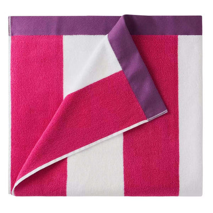 Large Beach Cabana Towel Oversized Striped Deckchair Design 91x172cm Pink Towel FoneFunShop