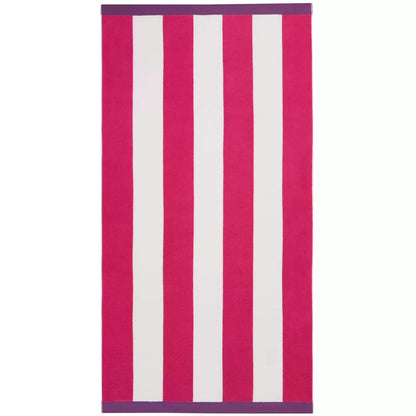 Large Beach Cabana Towel Oversized Striped Deckchair Design 91x172cm Pink Towel FoneFunShop