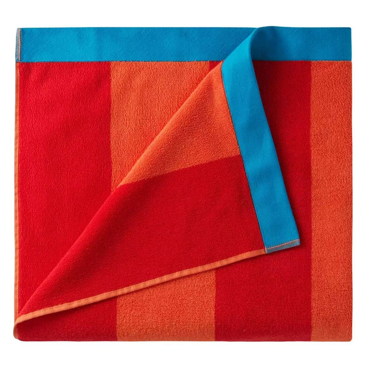 Large Beach Cabana Towel Oversized Striped Deckchair Design 91x172cm Red Towel FoneFunShop