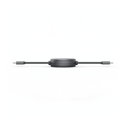 Budi 1M Retractable USB-C to USB-C Cable 65W PD Charge and Sync - side view
