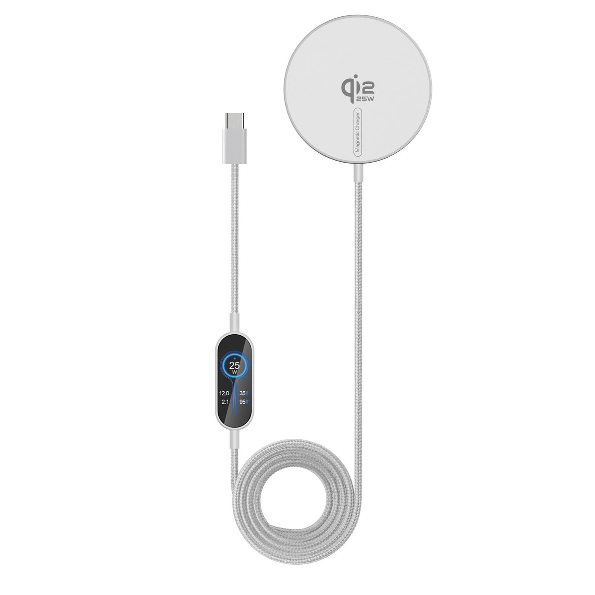 Fast Magnetic Wireless Charger For Phones and Wireless Pods Qi2 25W White Wireless Charger FoneFunShop