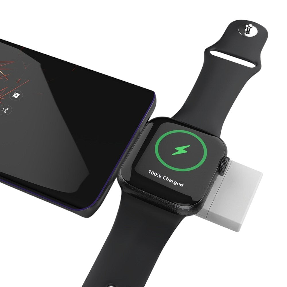 Portable Dual-Side Magnetic Charger for Smart Watches in Black with USB-A / C Watch Charger FoneFunShop