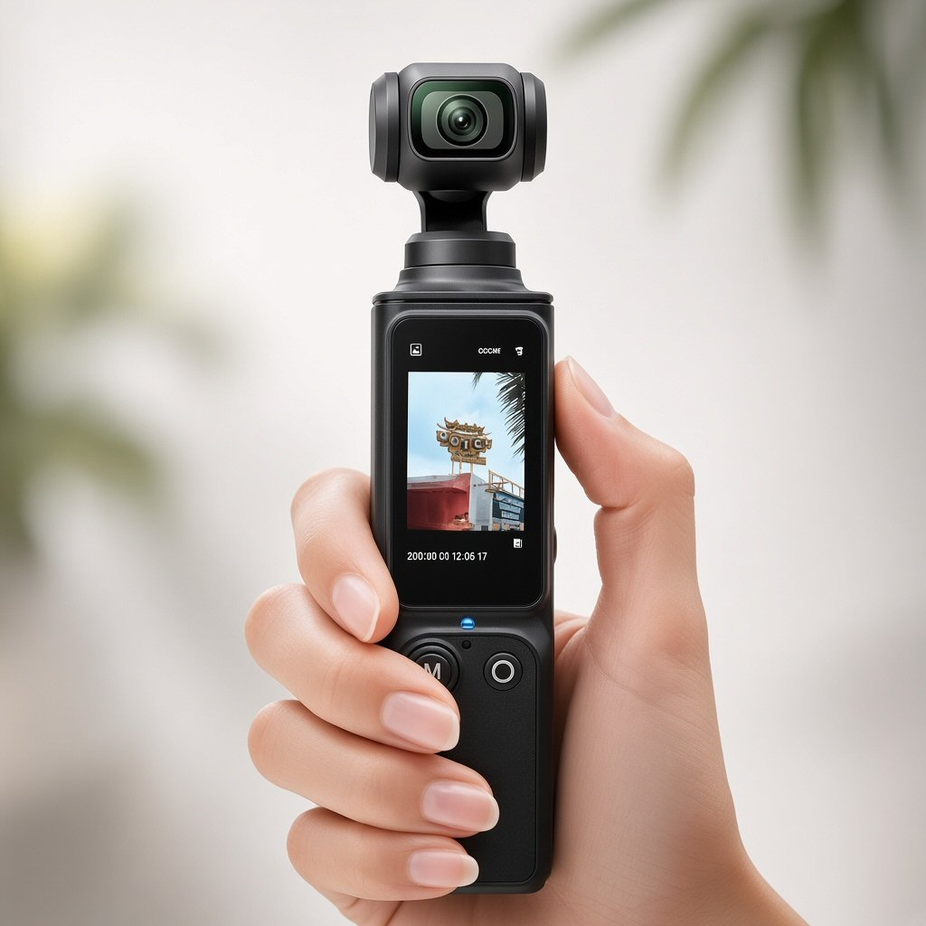 Pocket-Sized Handheld Gimbal Camera 270 Degrees Rotation with Tri-Pod Camera FoneFunShop