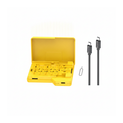 Budi USB-C Card Reader 3 x TF 1 x SD 5Gbps with 100W Cable Yellow Card Reader FoneFunShop