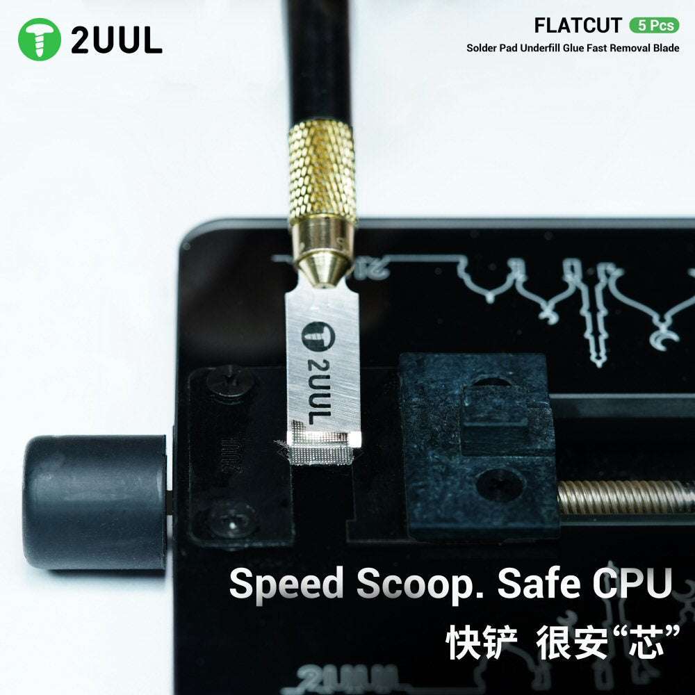 Flatcut Scraper Set 5 Piece Solder Pad Removal Tool for Underfill Glue 2uul DA28 Tool FoneFunShop