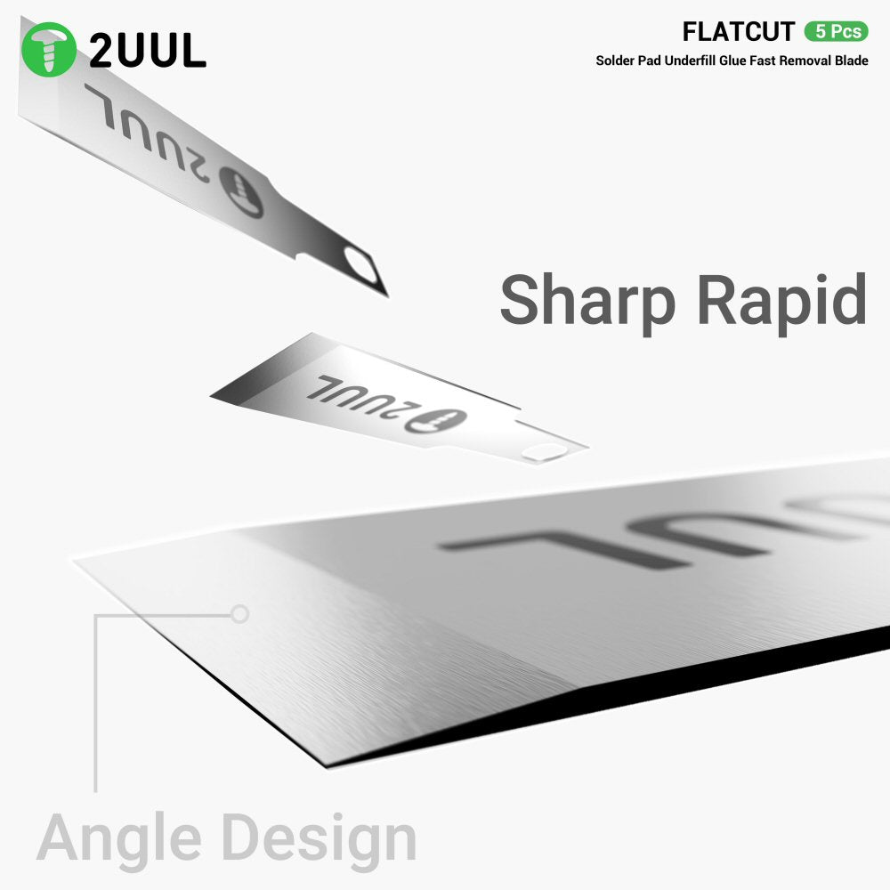 Flatcut Scraper Set 5 Piece Solder Pad Removal Tool for Underfill Glue 2uul DA28 Tool FoneFunShop