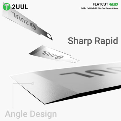 Flatcut Scraper Set 5 Piece Solder Pad Removal Tool for Underfill Glue 2uul DA28 Tool FoneFunShop