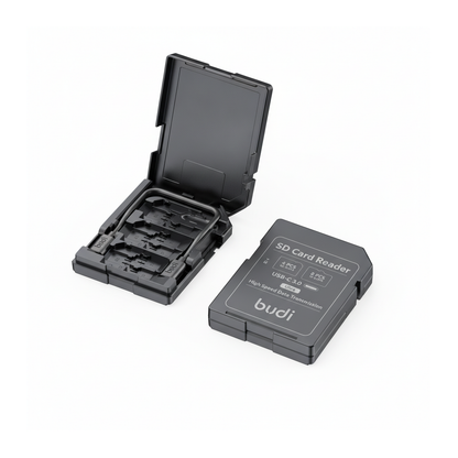 Budi SD Card Reader USB-C 5Gbps with 4 SD 8 TF Slots and 100W Cable Card Reader FoneFunShop