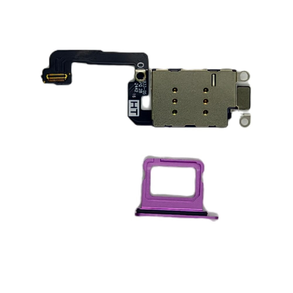 Dual Sim Reader and Sim Tray for iPhone 16 Purple – FoneFunShop