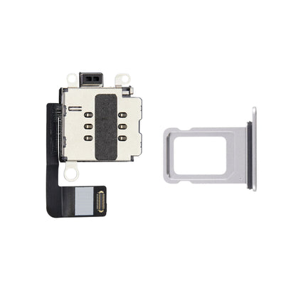 Dual Sim Reader and Sim Tray for iPhone 16e Silver Sim Tray FoneFunShop