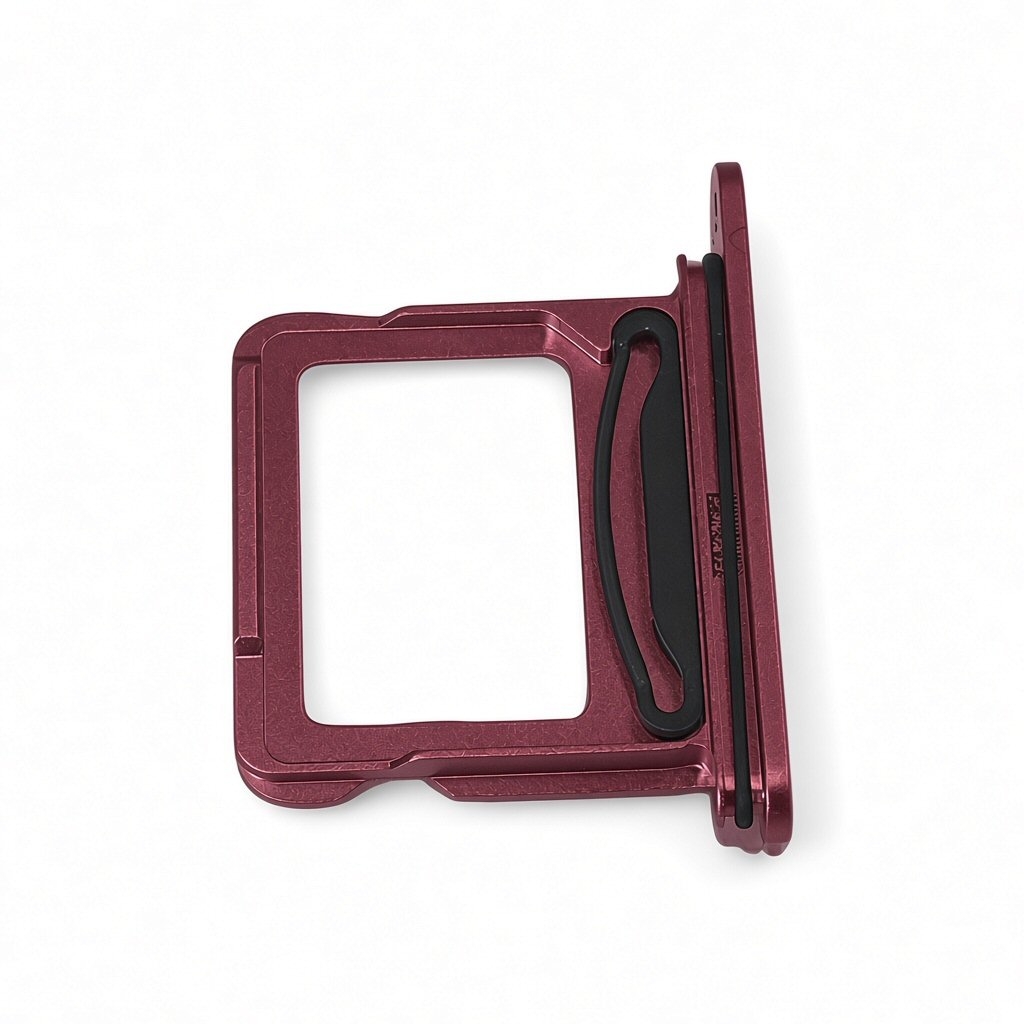 Dual Sim Tray For iPhone 18 Pro / 18 Pro Max Card Holder Burgundy Red Sim Tray FoneFunShop