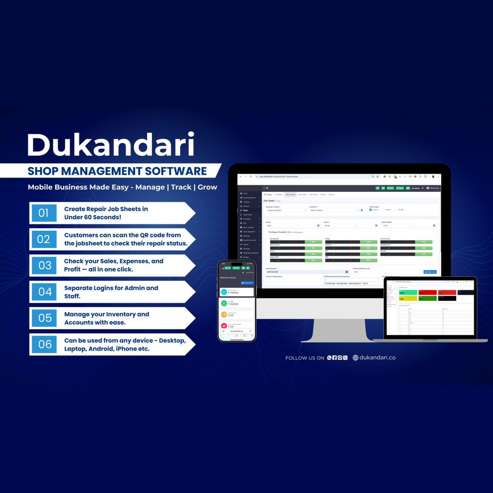 Dukandari Full Phone Shop Management 1 year Activation (Global Version) Activation FoneFunShop