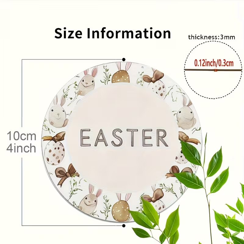 6pcs Easter Bunny & Egg Wooden Coasters Set - Festive Table & Home Decor Festive FoneFunShop