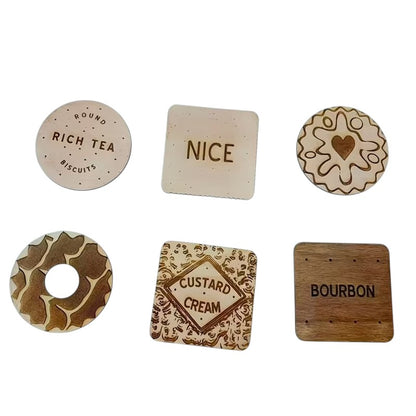 6pcs Wooden Classic Cookie Coasters Set - Festive Table & Home Decor Festive FoneFunShop