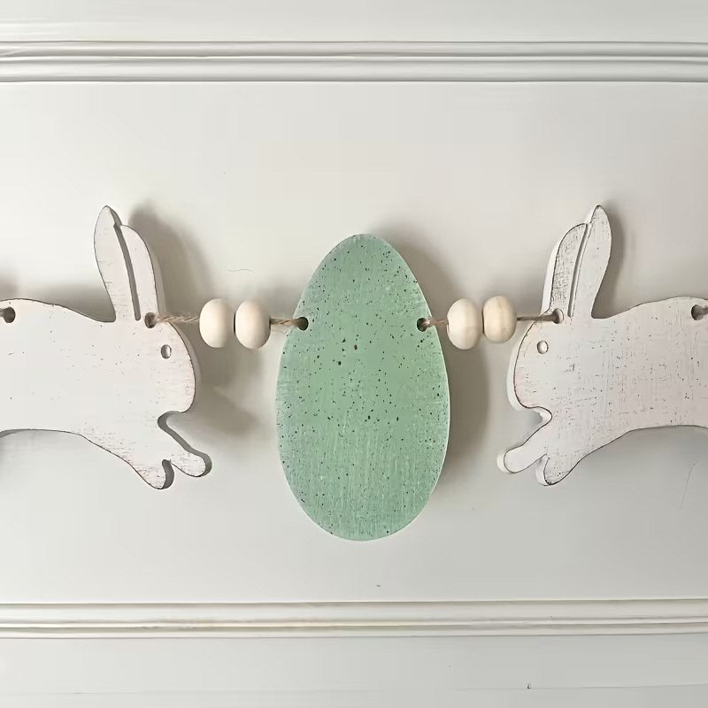 Charming Easter Bunny Bunting String Egg and Rabbit Decoration Festive FoneFunShop