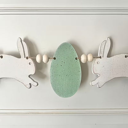 Charming Easter Bunny Bunting String Egg and Rabbit Decoration Festive FoneFunShop