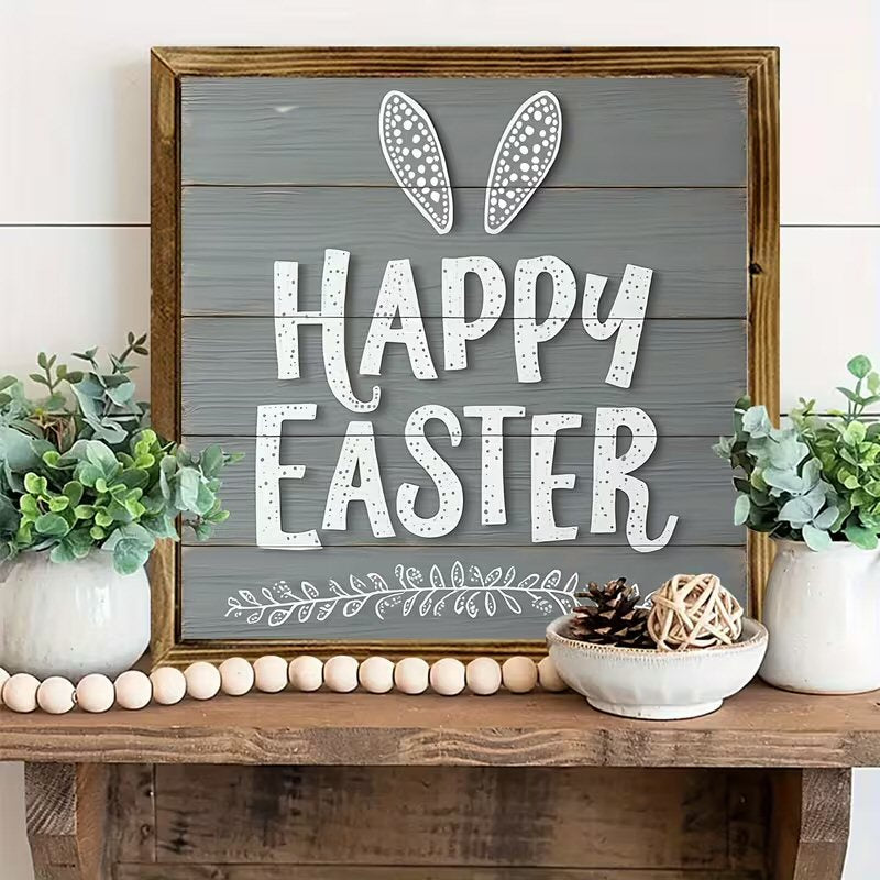 Rustic Modern Wooden Easter Wall Art Festive FoneFunShop