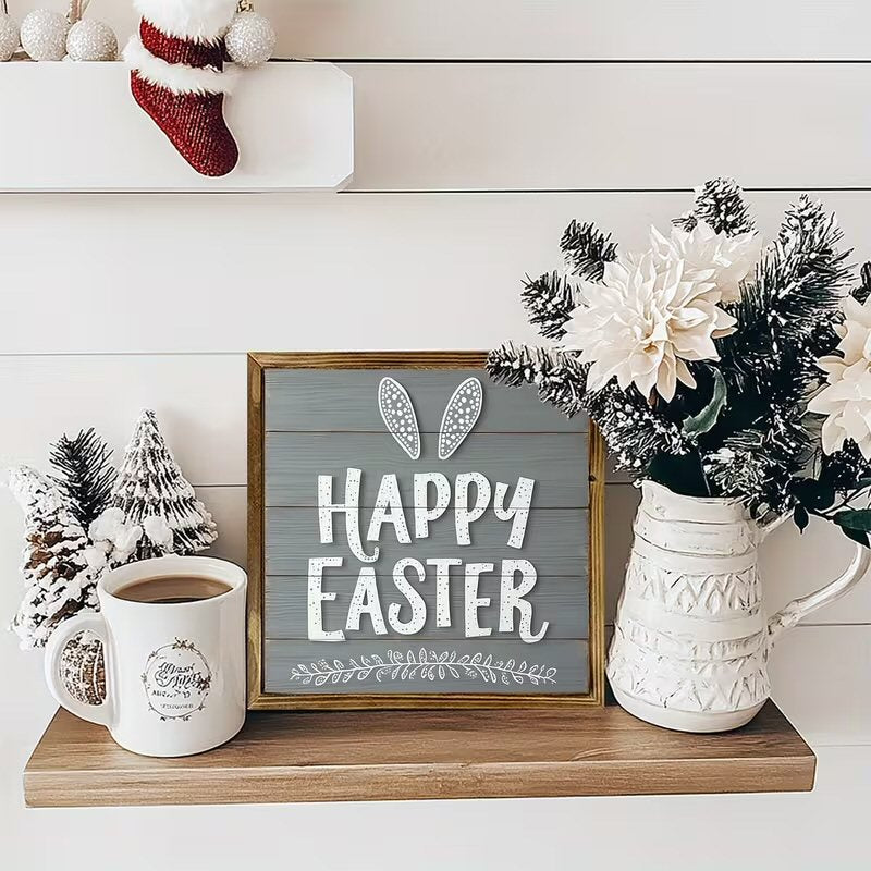 Rustic Modern Wooden Easter Wall Art Festive FoneFunShop