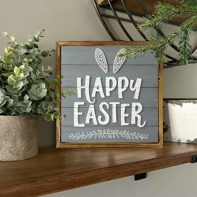 Rustic Modern Wooden Easter Wall Art Festive FoneFunShop
