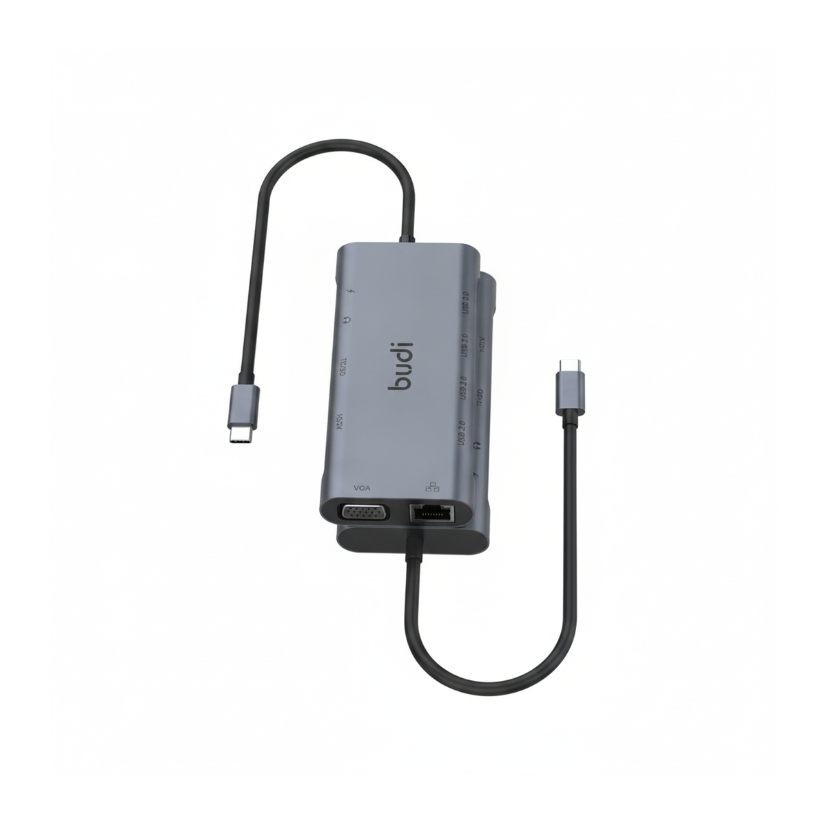 Budi 11-in-1 USB-C Docking Station HDMI VGA Ethernet SD TF Hub USB Hub FoneFunShop