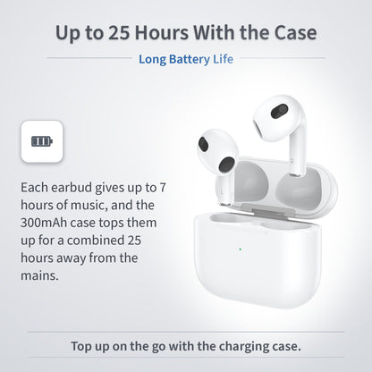 Budi True Wireless Earphones Pods 3 White Earphones FoneFunShop
