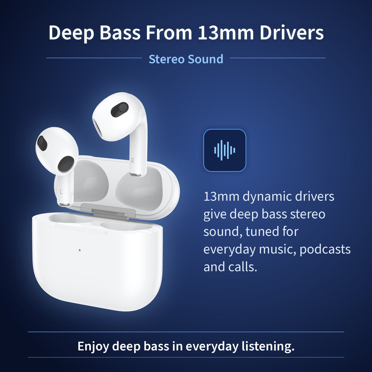Budi True Wireless Earphones Pods 3 White Earphones FoneFunShop