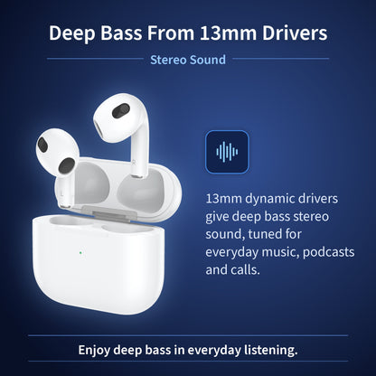 Budi True Wireless Earphones Pods 3 White Earphones FoneFunShop