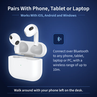 Budi True Wireless Earphones Pods 3 White Earphones FoneFunShop