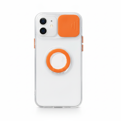 Case For iPhone 13 in Orange With Camera Lens Protection Case Cover FoneFunShop