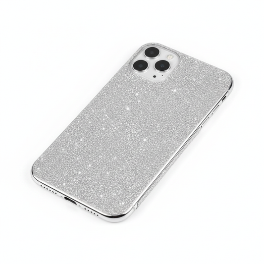 Back Protector For iPhone 11 Pro Max Glitter Bling Rear Protector Silver Protector FoneFunShop