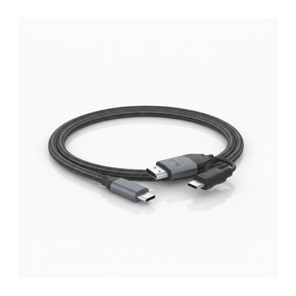 Budi USB-C to USB-C and 4K HDMI Cable 2M Braided 10Gbps 65W Charging - hero