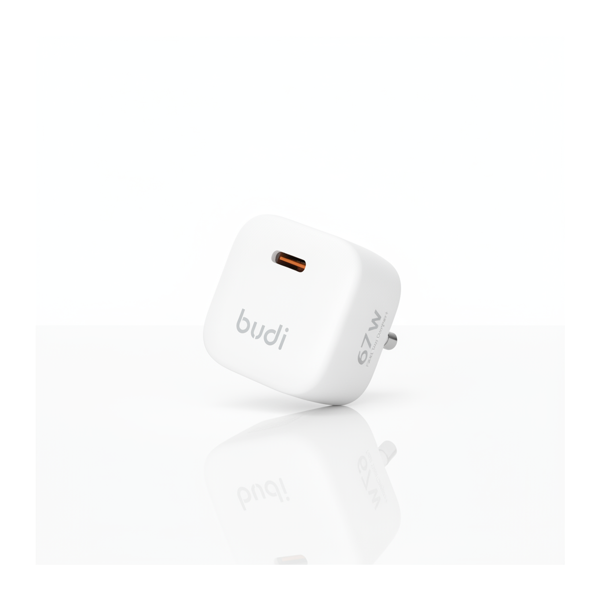 Budi 67W GaN USB-C Compact Wall Charger UK Plug PD Fast Charging - hero