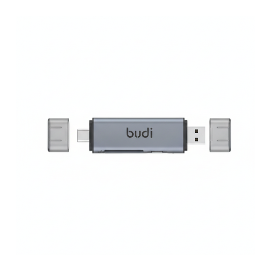 Budi USB-C and USB-A Card Reader with USB-C Hub SD TF 5Gbps Card Reader FoneFunShop