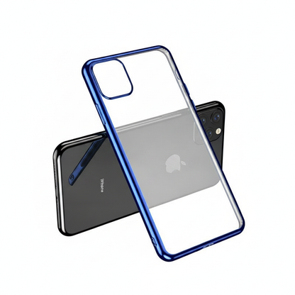 Case For iPhone 11 Pro Bulk Pack of 10 X Clear Silicone With Blue Edge Case Cover FoneFunShop
