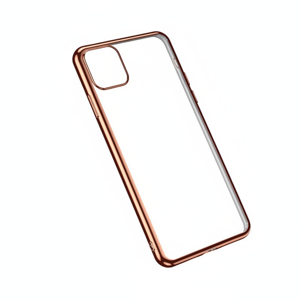 Case For iPhone 11 Pro Max Pack of 10 X Clear Silicone With Rose Gold Edge Case Cover FoneFunShop